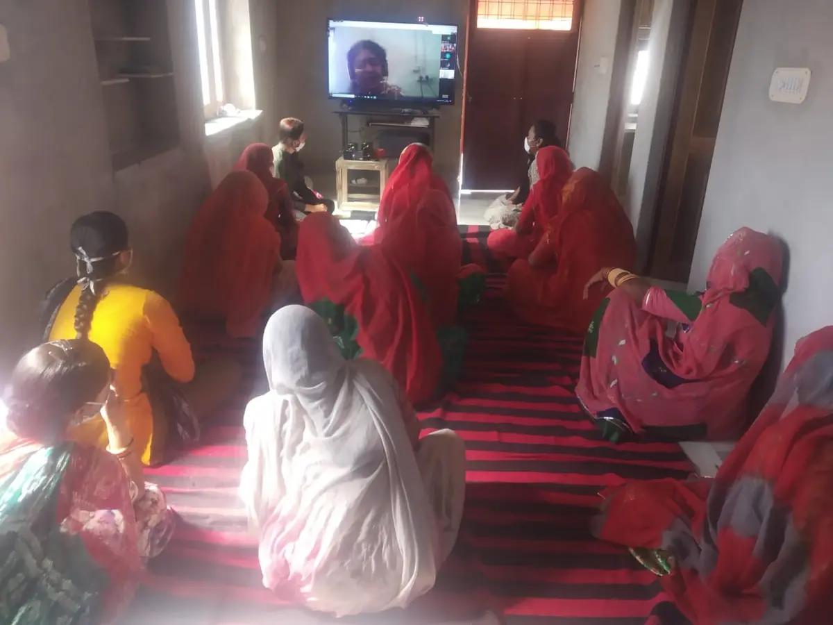 A training session conducted over video call during the pandemic.
